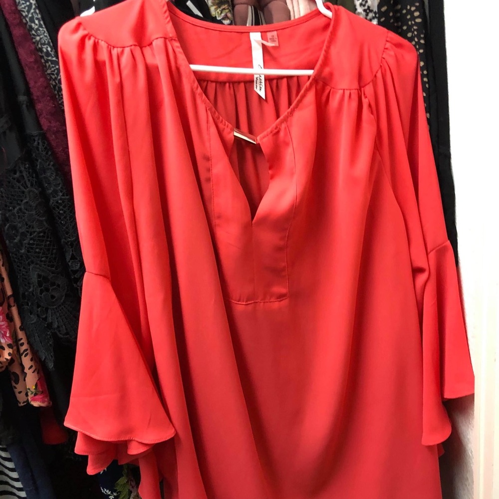 Coral blouse